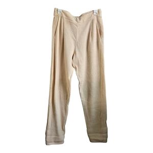 Errant Cream Relaxed Fit Track Pants with Pleats, Small